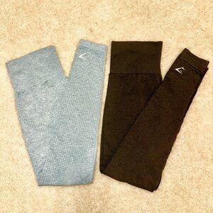 Pair of Women’s XS Gymshark Blue and Black Leggings